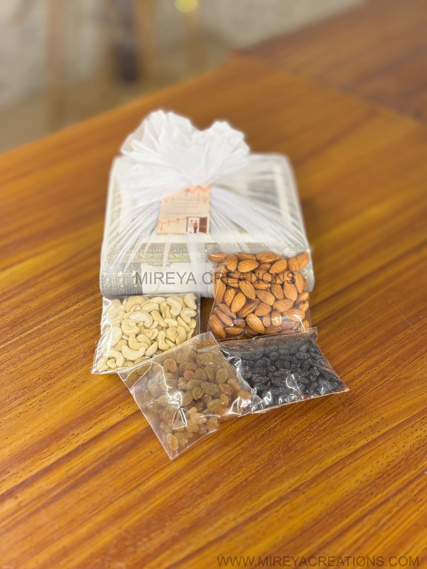 Ivory & Antique Gold Square Dry Fruit Box Return Gift | Ornate Jewellery & Dry Fruit Storage Box | Wedding & Festive Favor