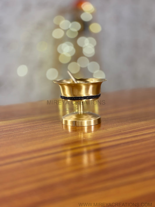 Brass Dessert Bowl with Spoon Return Gift | Handcrafted Brass Bowl Under ₹900 | Wedding & Housewarming Favor