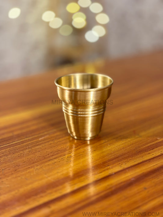 Mini Brass Puja Tumbler Return Gift | Handcrafted Brass Glass Under ₹500 | Wedding & Housewarming Favor