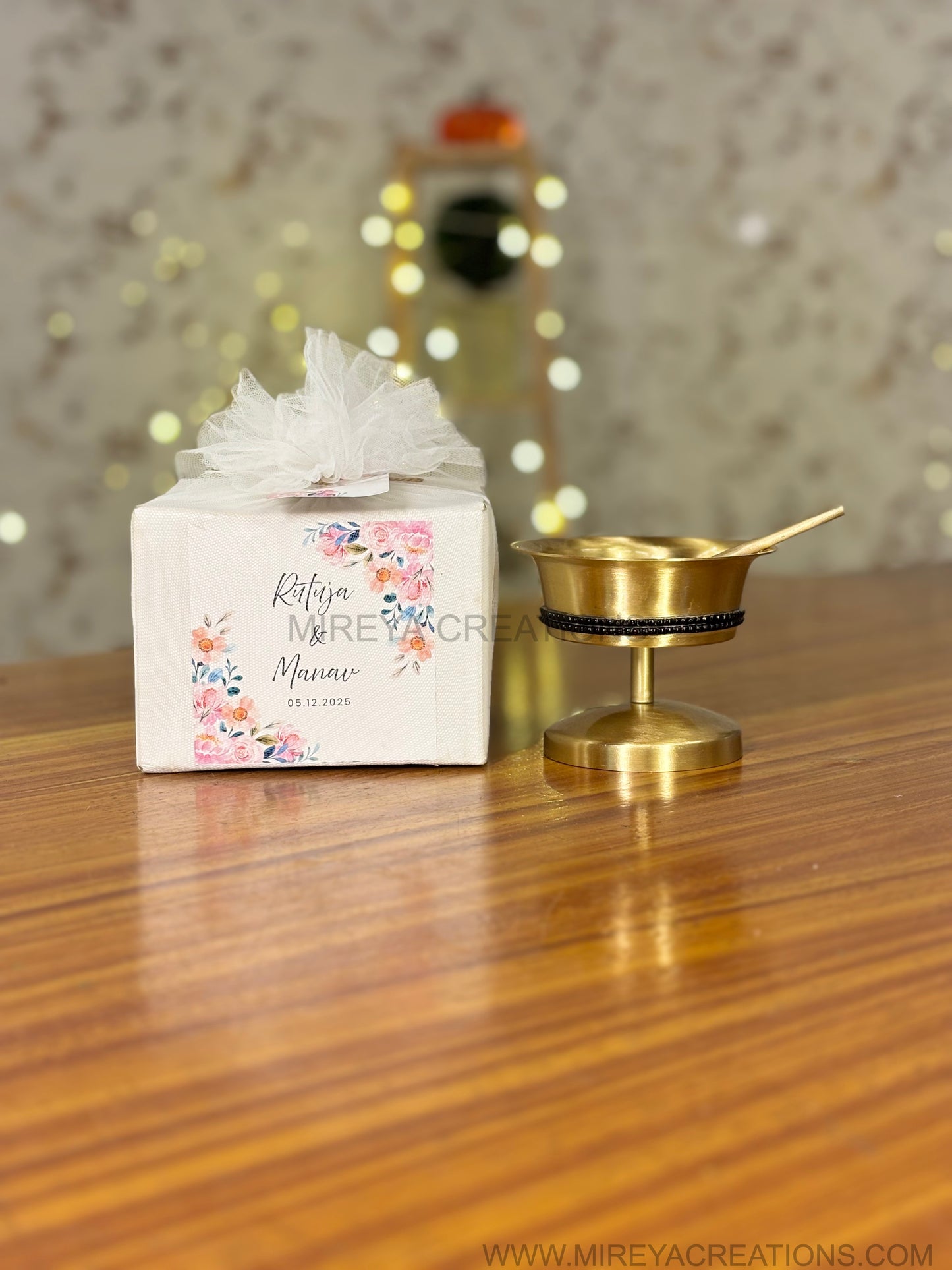 Brass Dessert Bowl with Spoon Return Gift | Handcrafted Brass Bowl Under ₹900 | Wedding & Housewarming Favor