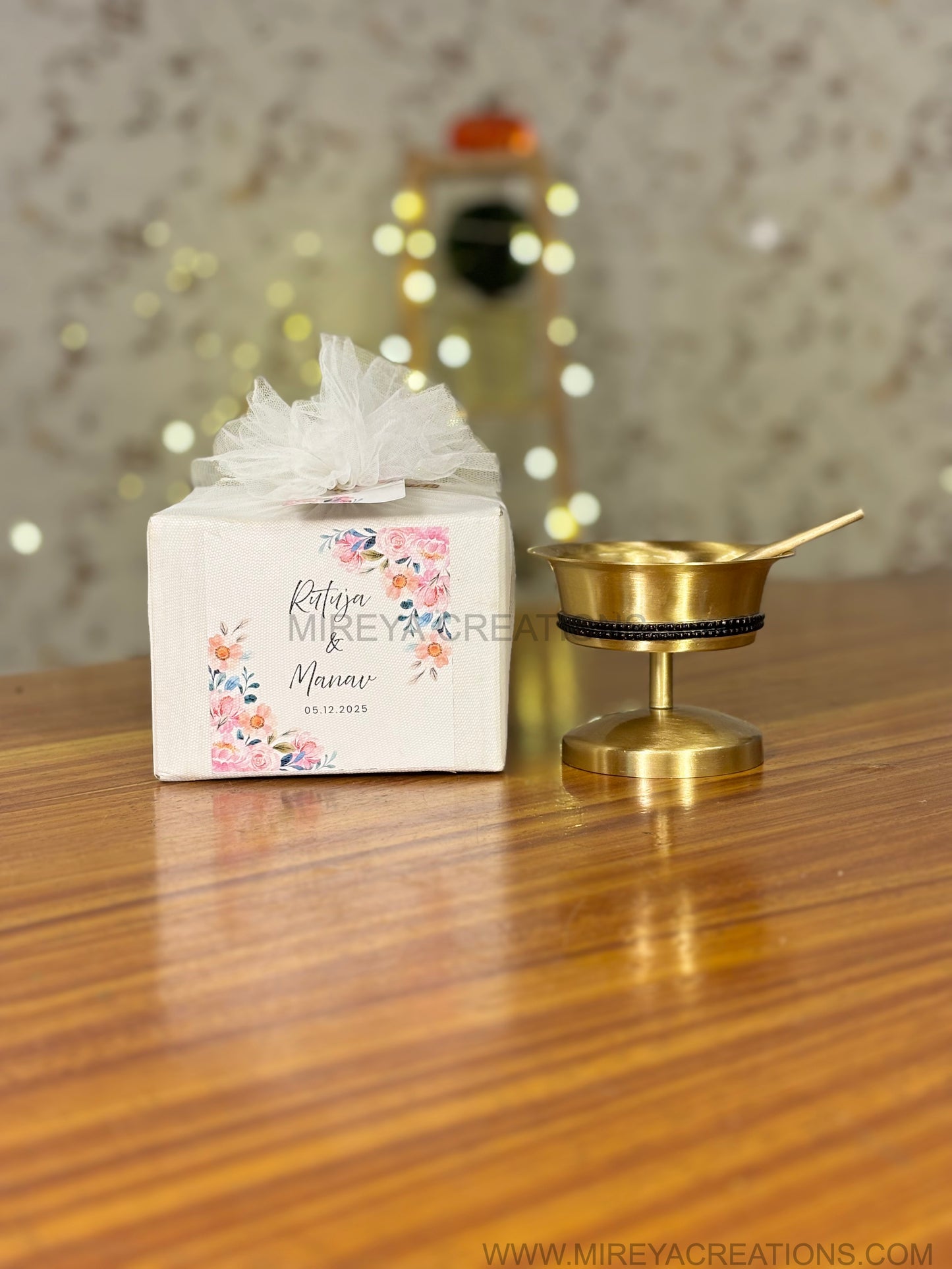 Brass Dessert Bowl with Spoon Return Gift | Handcrafted Brass Bowl Under ₹900 | Wedding & Housewarming Favor