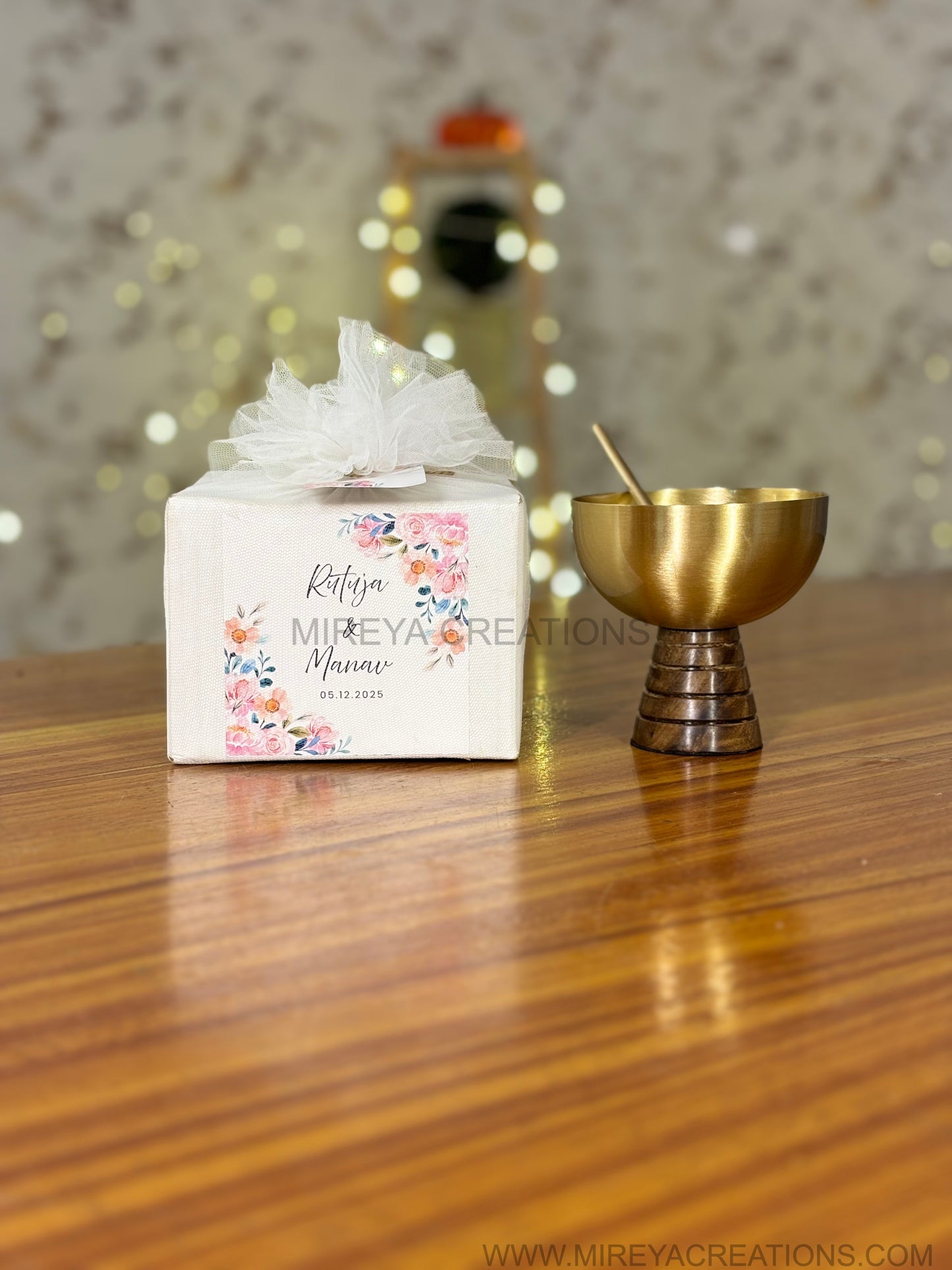 Brass Pedestal Dessert Bowl Return Gift | Traditional Brass Return Gift Under ₹800 | Wedding & Festive Favor