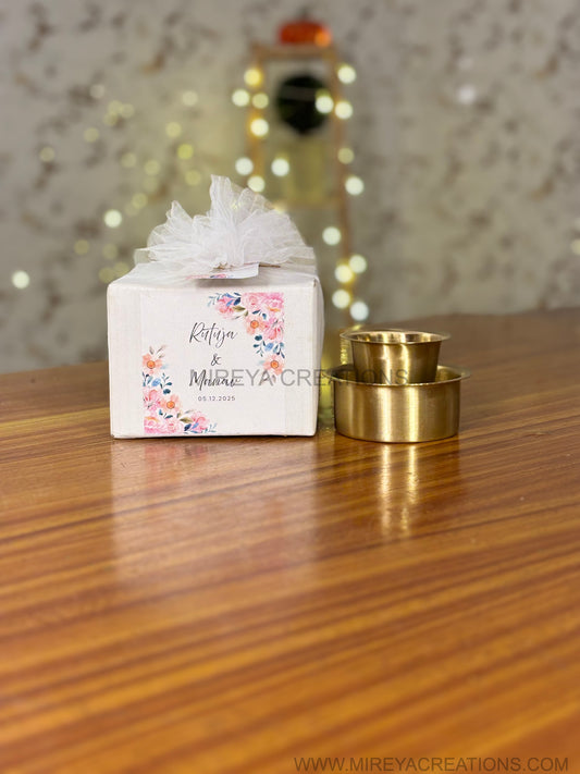 Mini Brass Dabara Set Return Gift | Handcrafted Brass Puja Bowl Under ₹300 | Wedding & Festive Favor