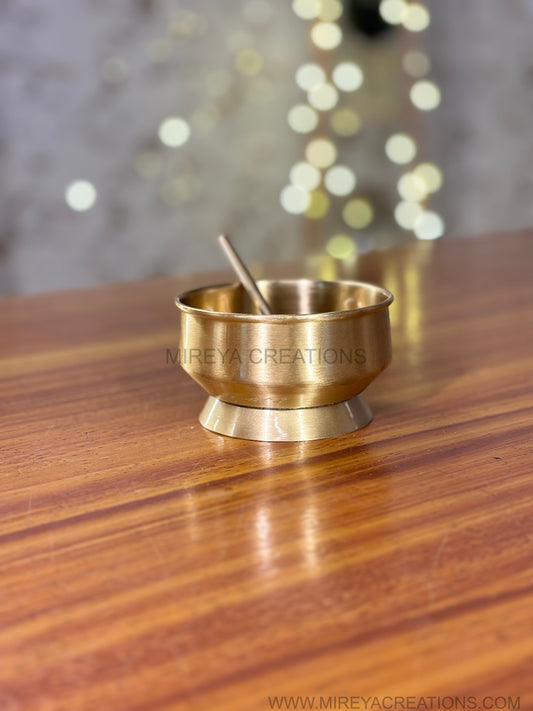 Brass Pedestal Ice-Cream Bowl Return Gift | Traditional Brass Puja Bowl Under ₹1000 | Wedding & Festive Favor
