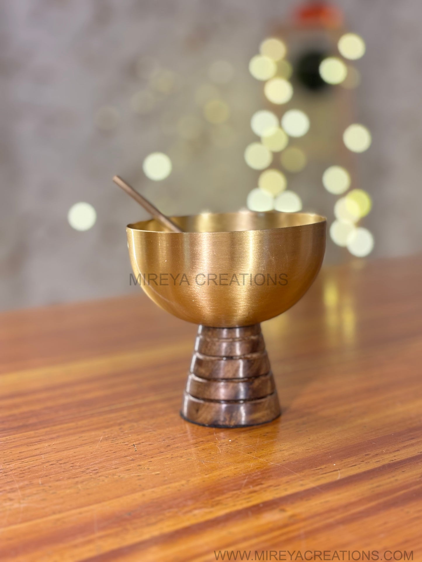 Brass Pedestal Dessert Bowl Return Gift | Traditional Brass Return Gift Under ₹800 | Wedding & Festive Favor