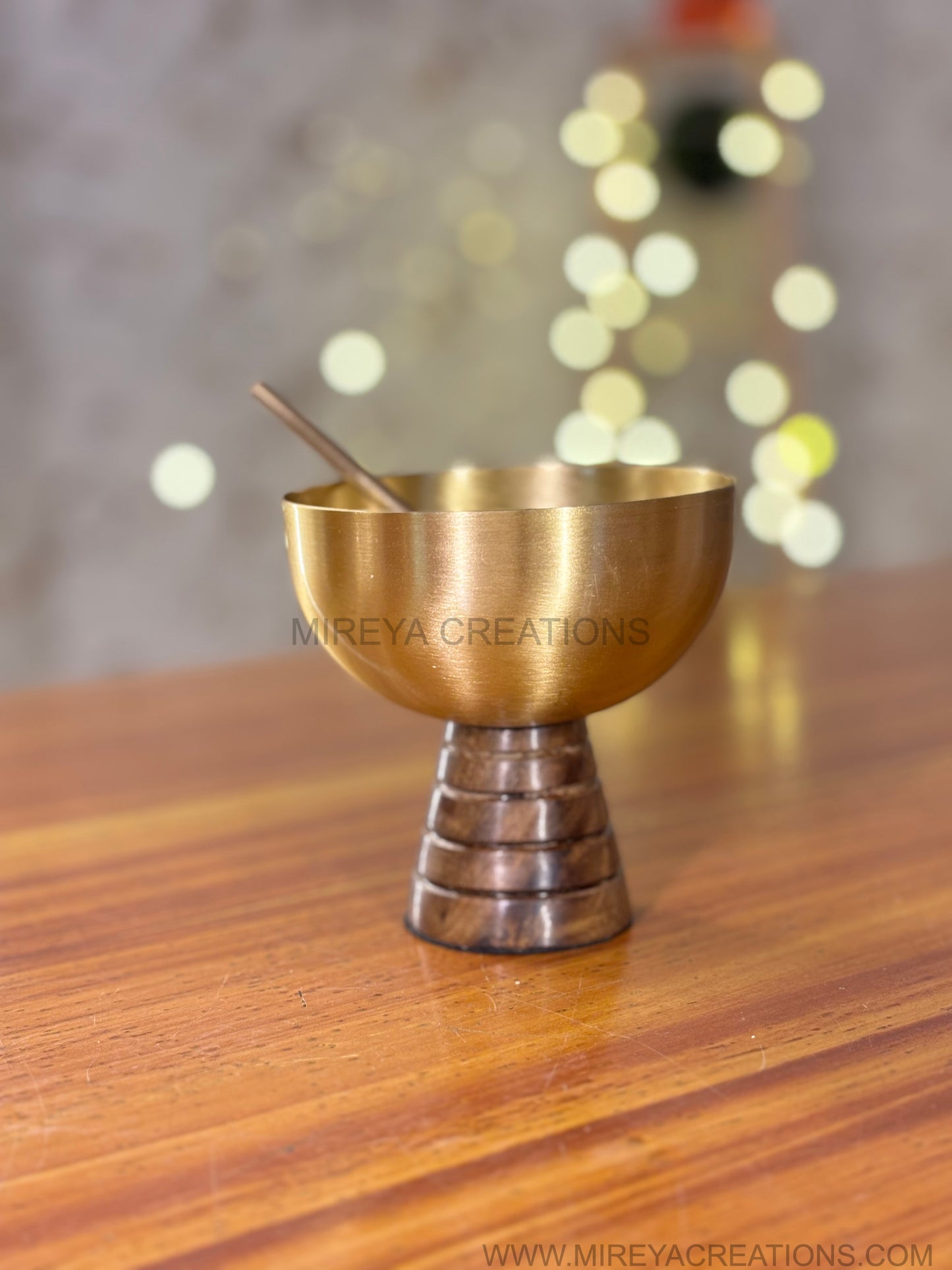 Brass Pedestal Dessert Bowl Return Gift | Traditional Brass Return Gift Under ₹800 | Wedding & Festive Favor