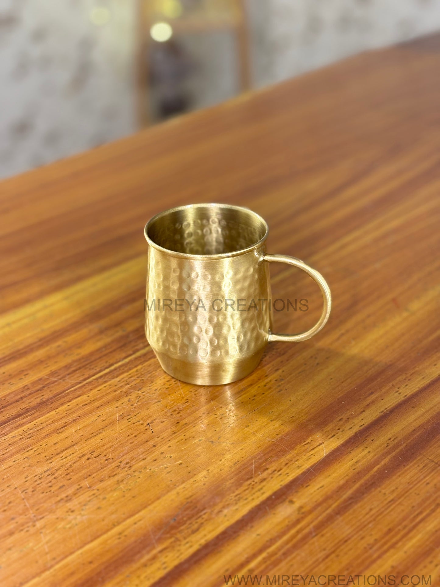 Hammered Brass Mug Return Gift | Brass Mug with Handle Under ₹900 | Wedding & Housewarming Favor