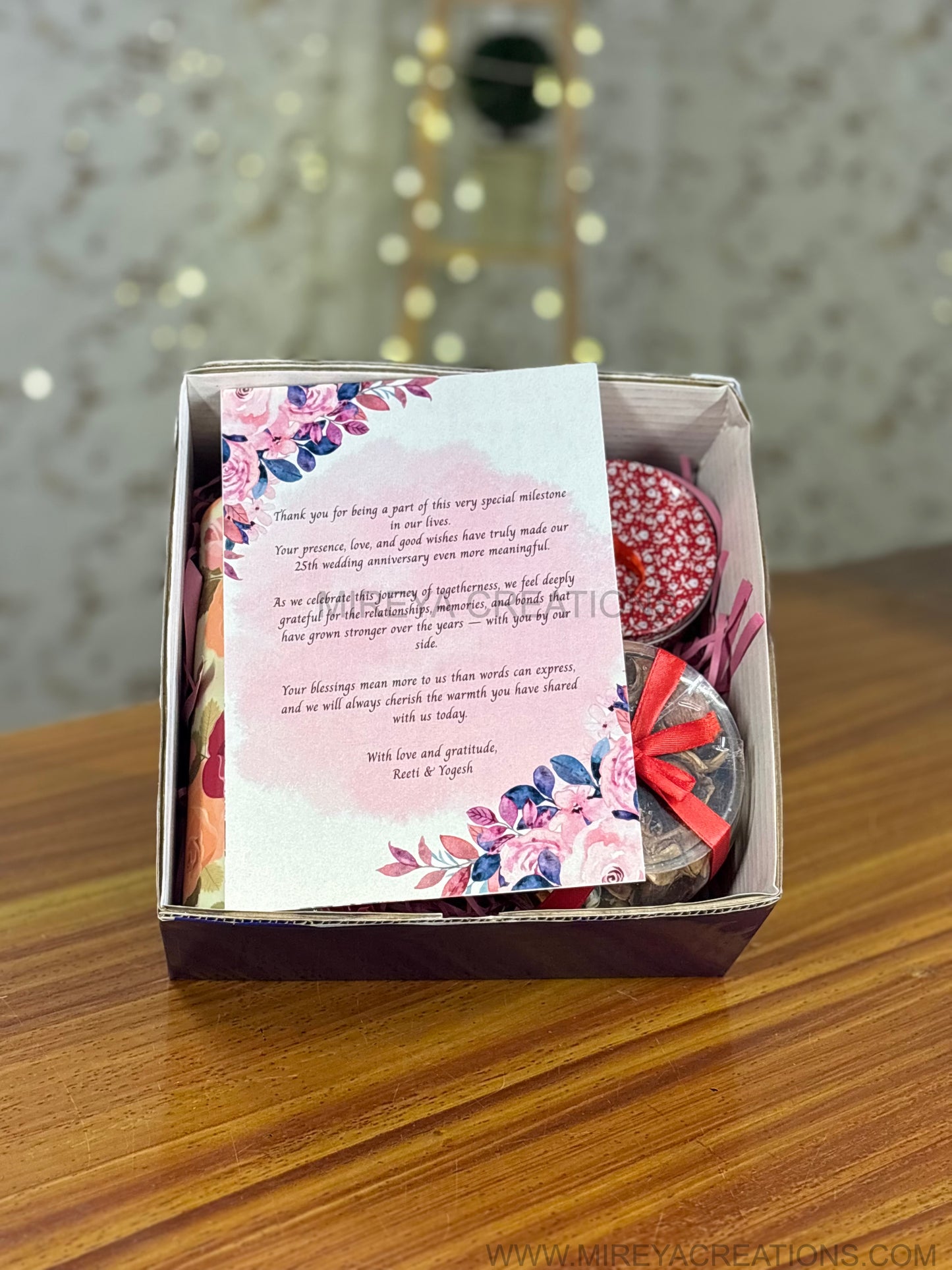 Printed Steel Bottle Gift Set Return Gift | Candle, Potpourri, Card & Chocolates Combo Under ₹1100 | Wedding & Event Favor