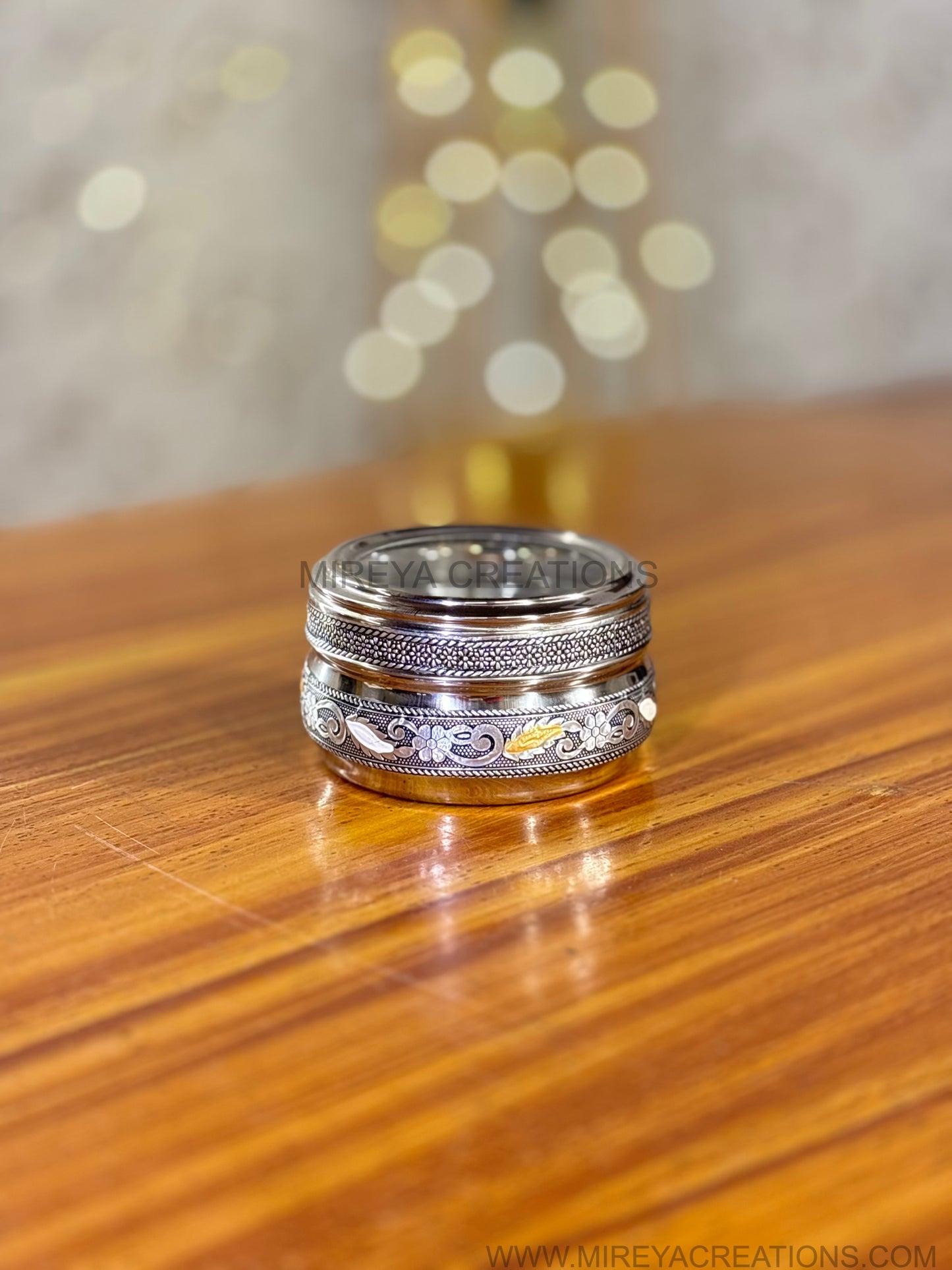 Silver Meenakari Box with Transparent Lid Return Gift | Decorative Meenakari Sweet Box with Transparent Lid | Wedding & Housewarming Favor Under ₹200