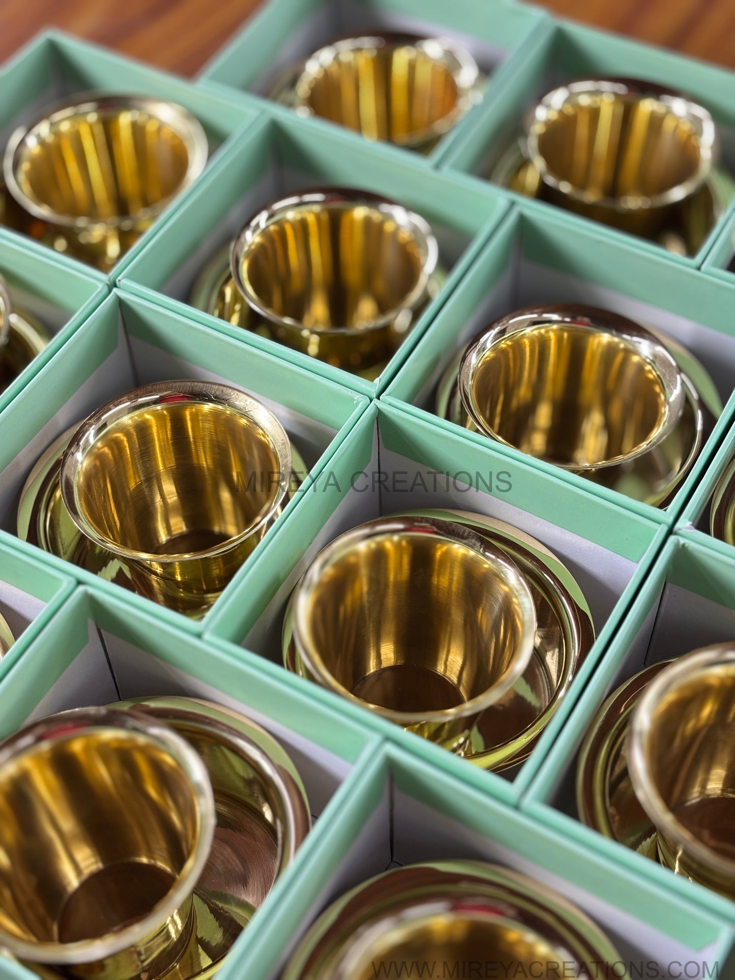 Mini Brass Dabara Tumbler Set Return Gift | Traditional Brass Coffee Set in Pastel Gift Box | Wedding & Housewarming Favor Under ₹500