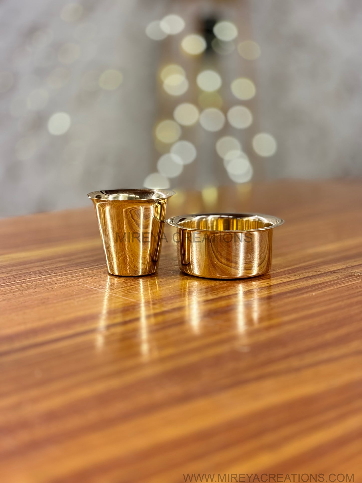 Mini Brass Dabara Tumbler Set Return Gift | Traditional Brass Coffee Set in Pastel Gift Box | Wedding & Housewarming Favor Under ₹500