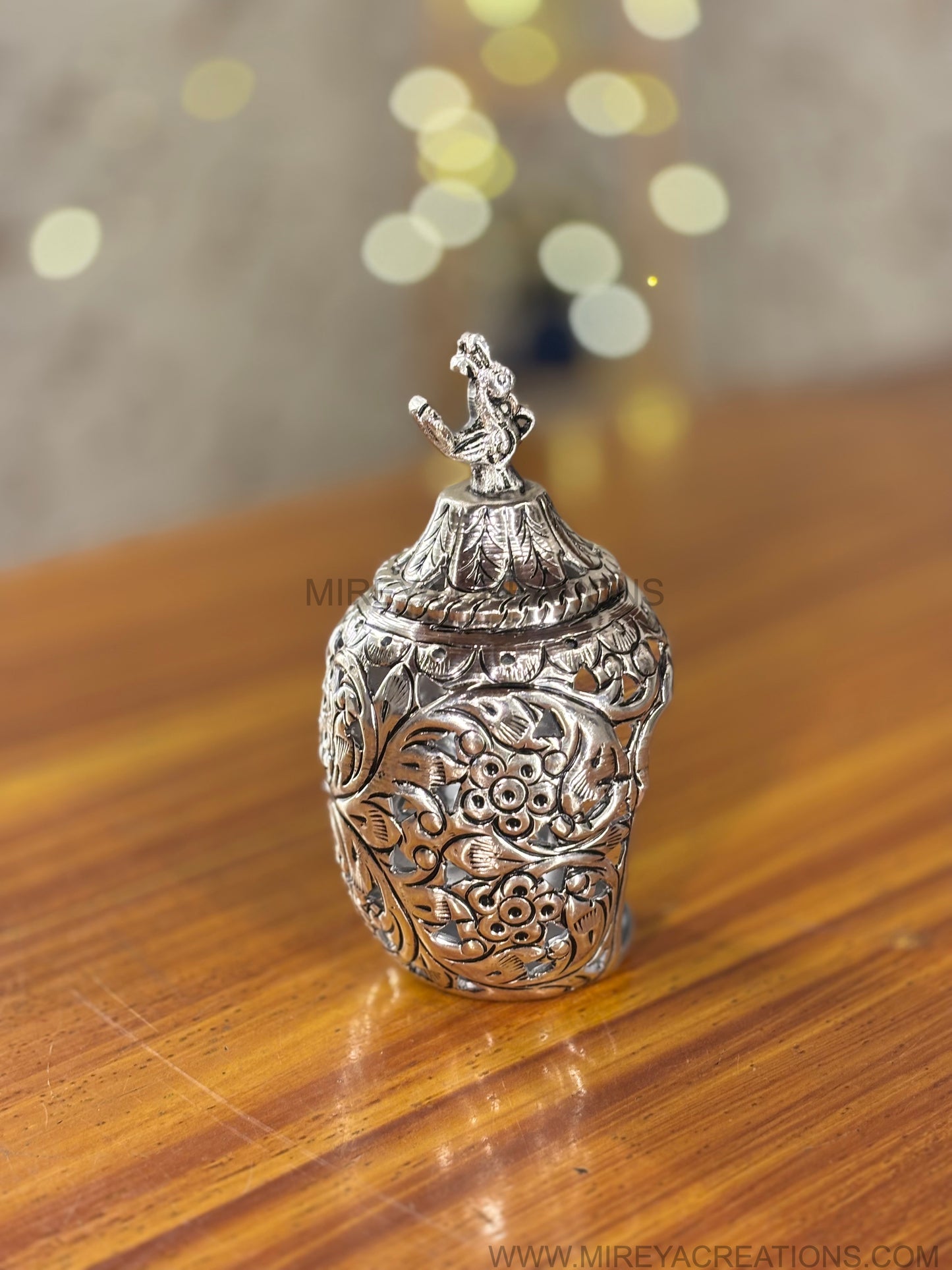 German Antique Silver T-Light Candle Holder Return Gift | Traditional Silver Finish Tealight Holder | Wedding & Festive Favor Under ₹700