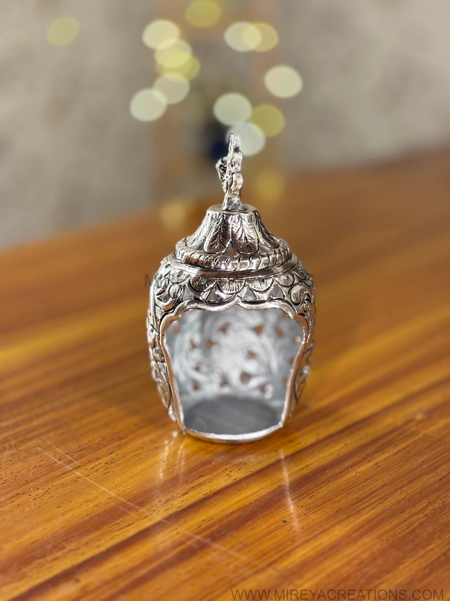 German Antique Silver T-Light Candle Holder Return Gift | Traditional Silver Finish Tealight Holder | Wedding & Festive Favor Under ₹700