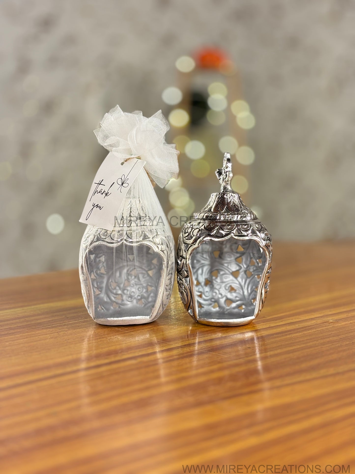 German Antique Silver T-Light Candle Holder Return Gift | Traditional Silver Finish Tealight Holder | Wedding & Festive Favor Under ₹700