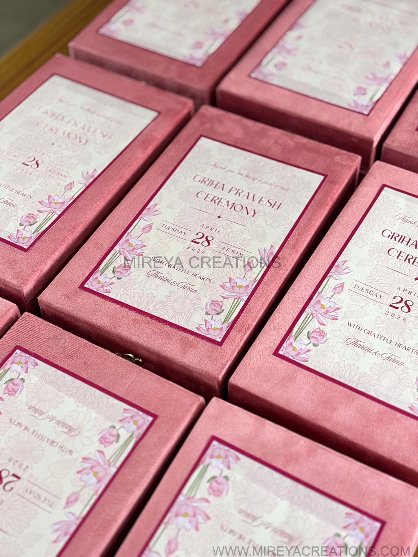 Stainless Steel Bottle & Tumbler Set Return Gift | Personalised Steel Drinkware Set in Pink Velvet Box | Wedding & Festive Favor Under ₹