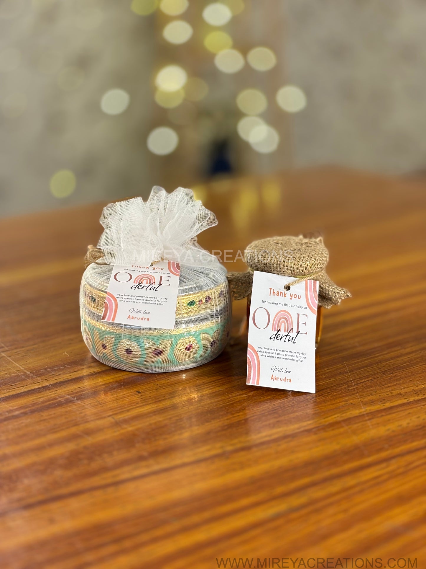 Meenakari Transparent Top Box Gift Set Return Gift | Honey Jar & Kalamkari Jute Bag Combo | Wedding & Festive Favor Under ₹500
