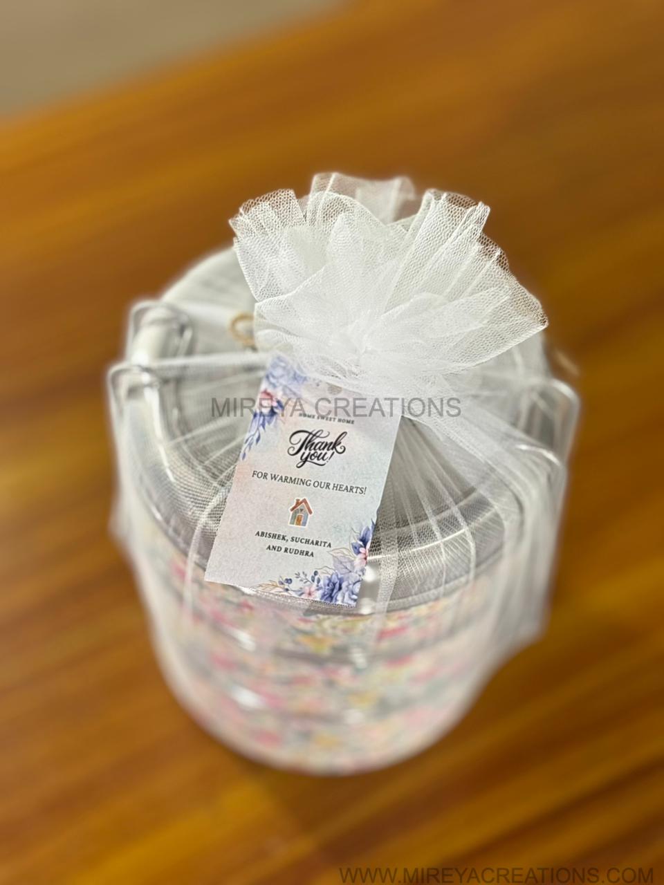 3-Tier Stainless Steel Printed Tiffin Carrier Return Gift | Lunch Box Gift Under ₹1200 | Wedding & Housewarming Favor