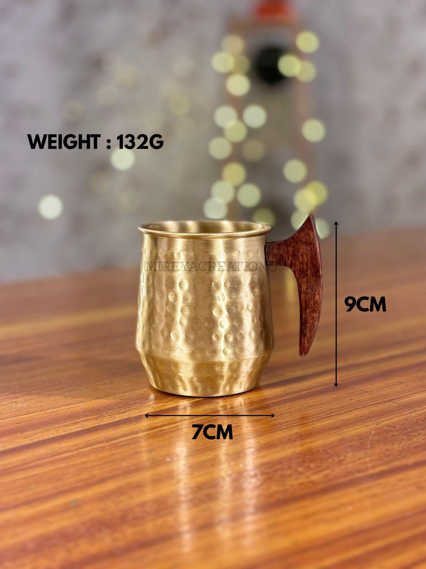 Hexagon Wooden Spice Box & Hammered Brass Mug Gift Set Return Gift | Premium Kitchen Hamper in Mint Green Floral Box | Wedding & Housewarming Favor Under ₹1700