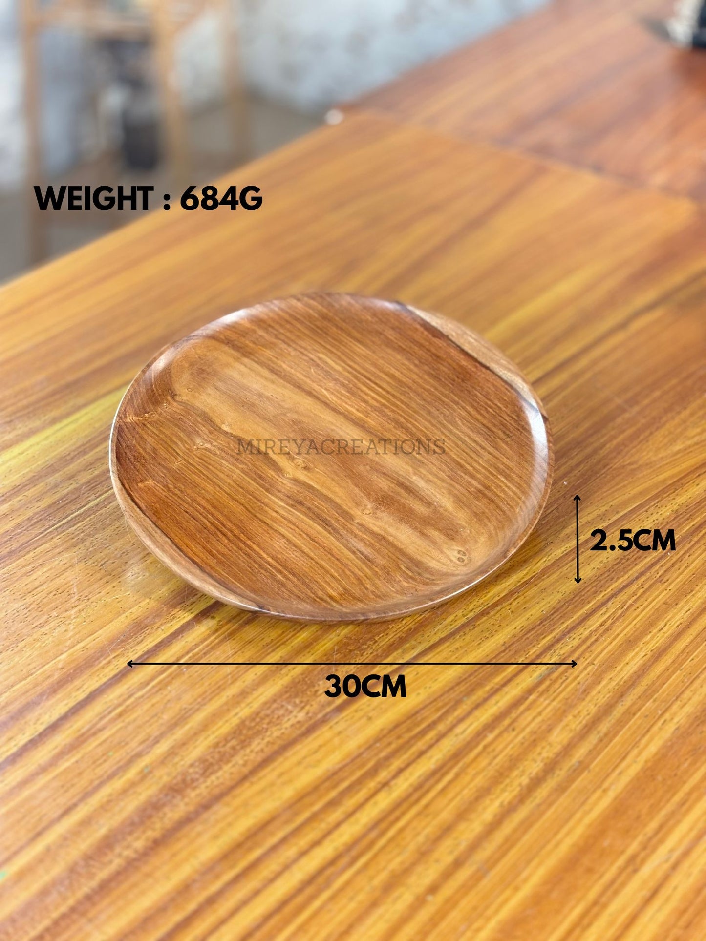 Round Wooden Snack & Salad Plate Return Gift | Minimalist Natural Finish Wooden Plate | Wedding & Housewarming Favor
