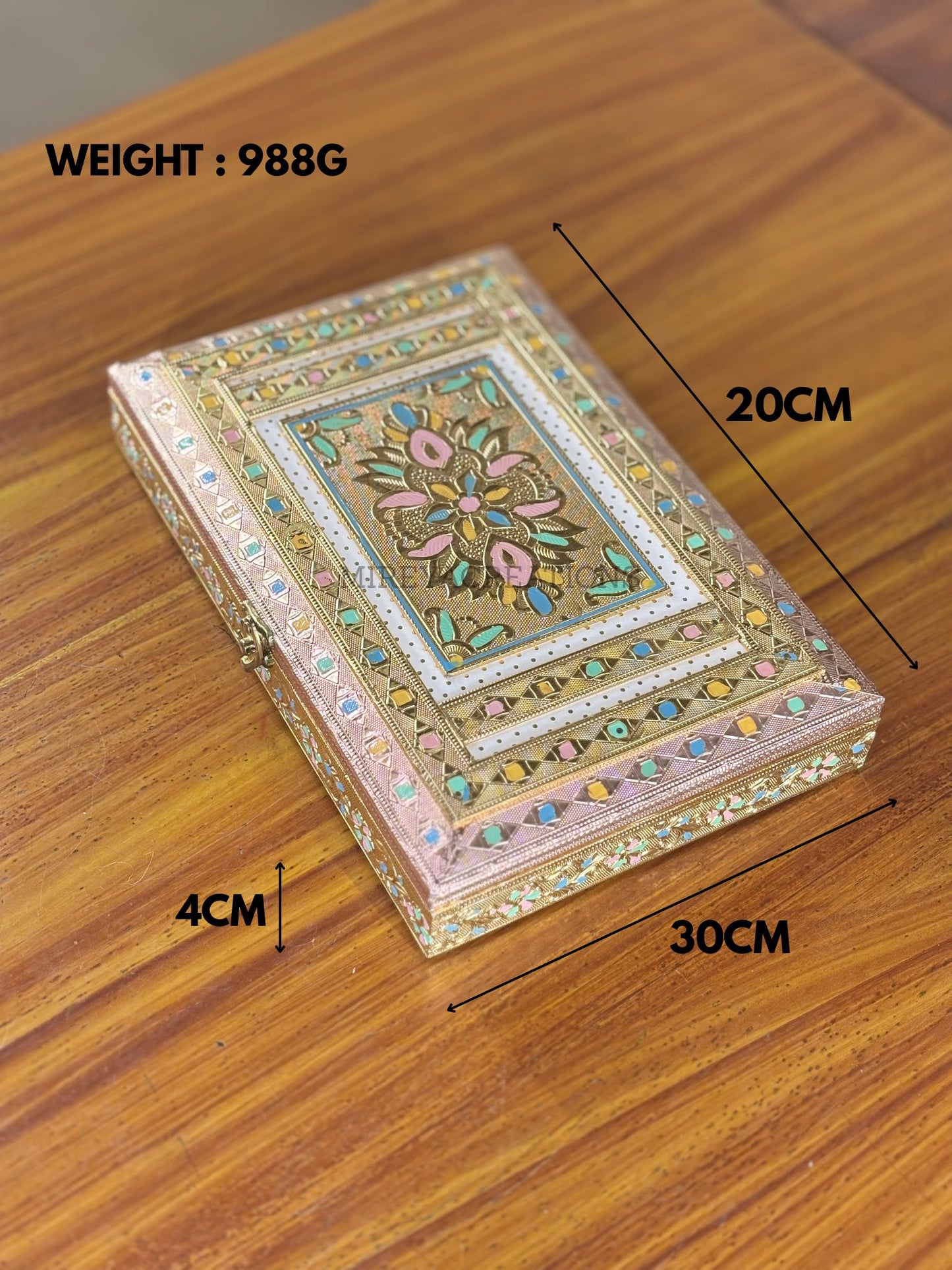 Pastel Meena Work Dry Fruit & Chocolate Hamper Return Gift | Decorative Meenakari Keepsake Box | Wedding & Festive Favor Under ₹1000