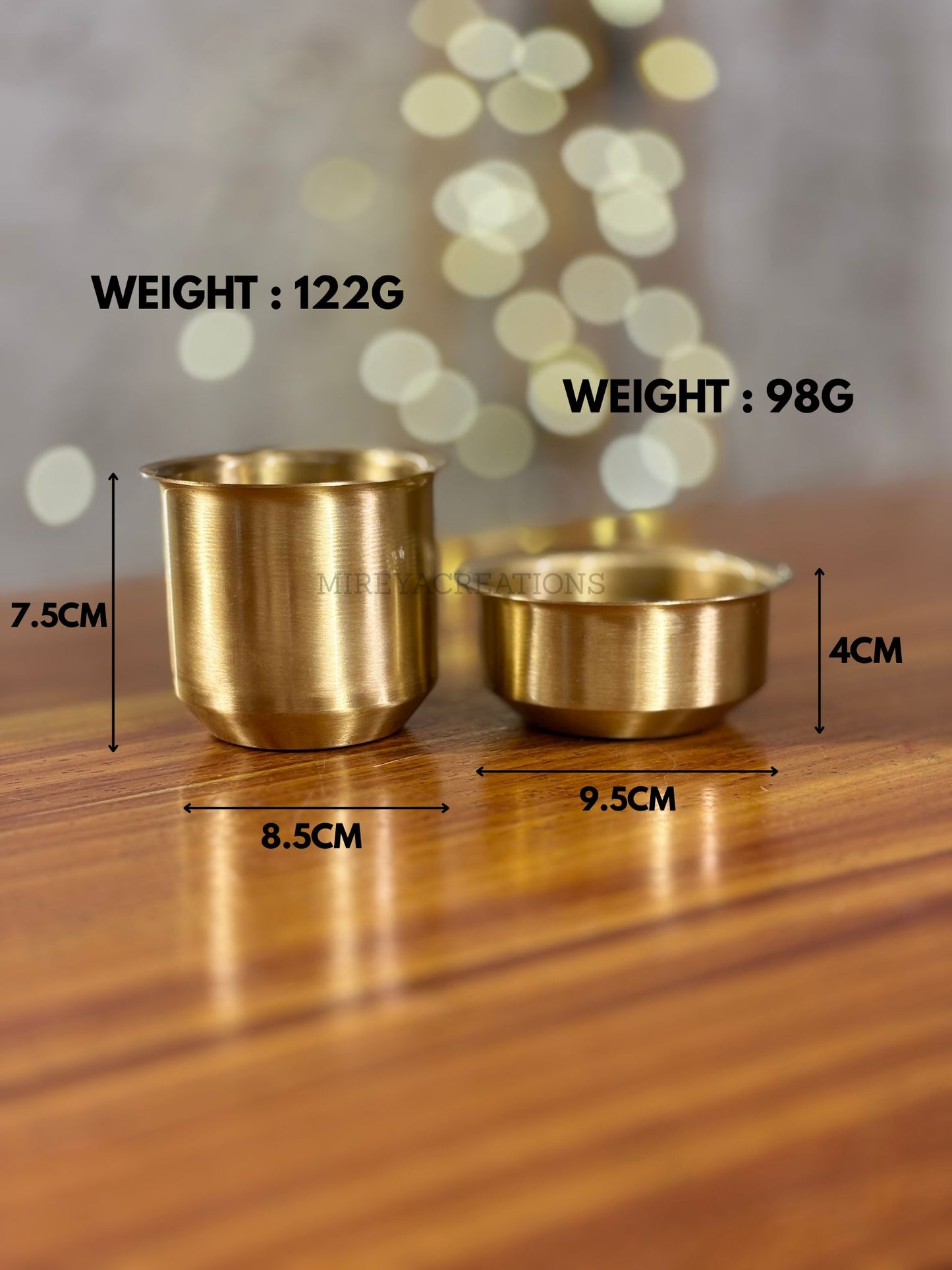 Brass Lassi Tumbler & Dabara Set Return Gift | Traditional Brass Ice-cream Bowl Gift Set in Mint Green Floral Box | Wedding & Festive Favor Under ₹3000