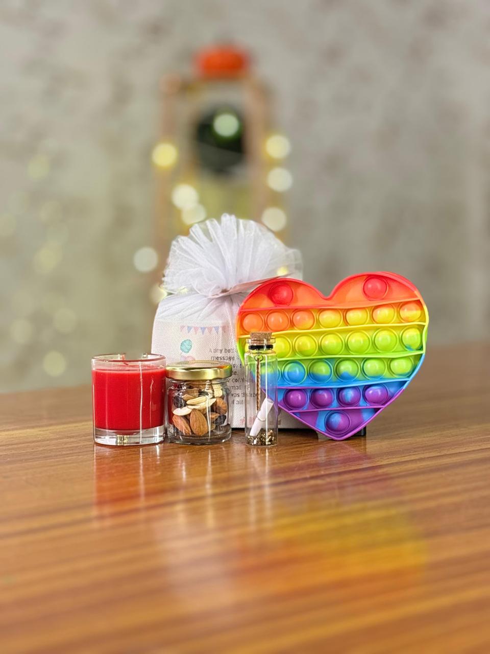 Nuts Jar + Candle + Toy Combo Return Gift | Mixed Gift Hamper | Birthday & Party Favor Under ₹300