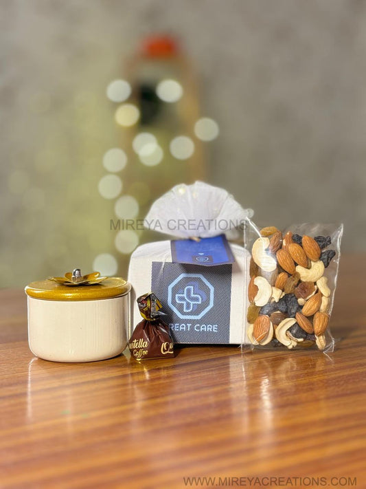 2.5 Inch Decorative Jar With Nuts & Chocolates Return Gift | Gourmet Gift Jar Set | Wedding & Festive Favor Under ₹300