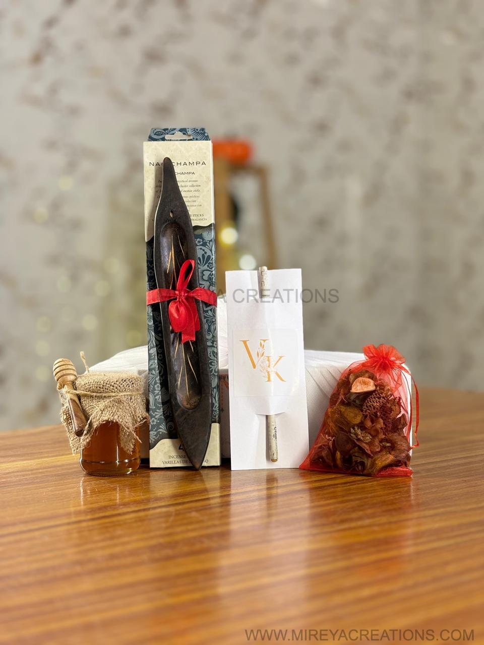 Aroma & Honey Gift Set Return Gift | Incense, Potpourri & Honey Combo | Wedding & Housewarming Favor Under ₹500