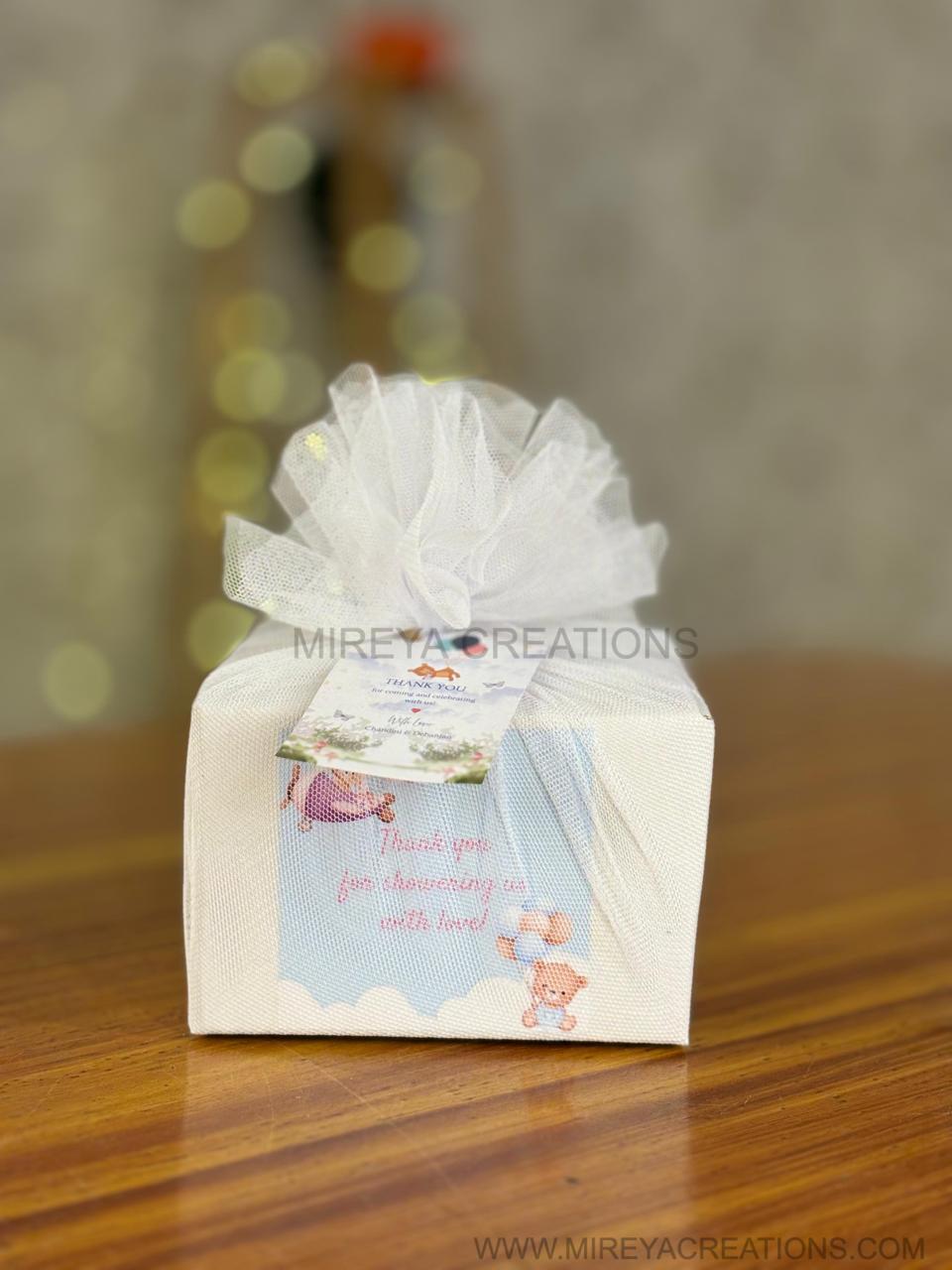 Customized Tin Candle Return Gift | Scented Candle & Chocolate Combo | Wedding & Event Favor Under ₹200