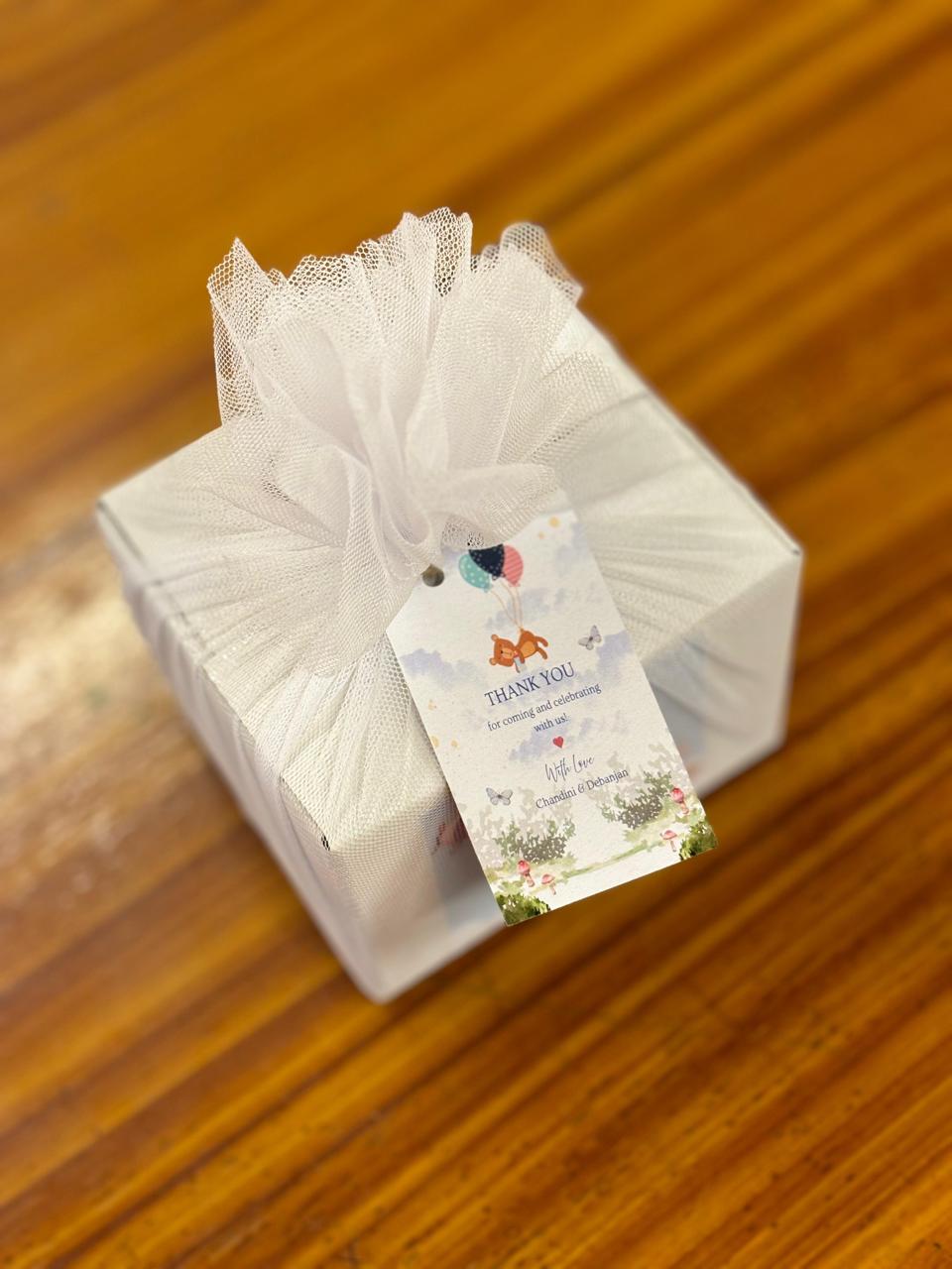 Customized Tin Candle Return Gift | Scented Candle & Chocolate Combo | Wedding & Event Favor Under ₹200