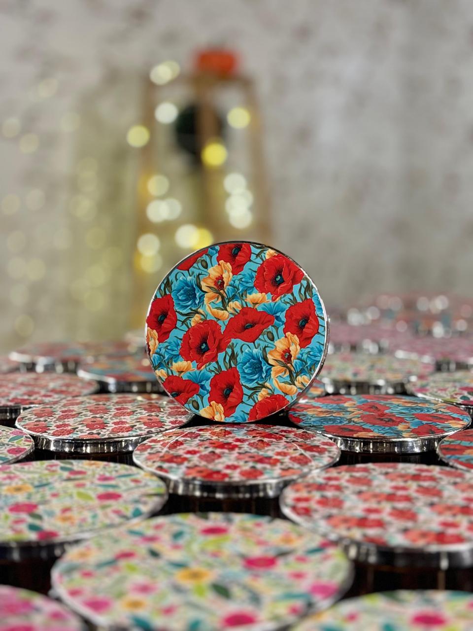 Printed Stainless Steel Tiffin Box Return Gift | Useful Steel Lunch Box | Wedding & Corporate Favor Under ₹300