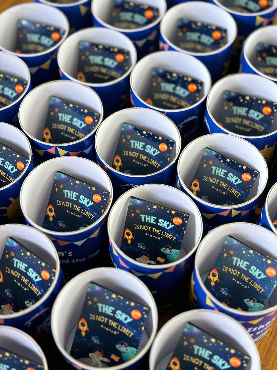 Paper Tin + Customised Fridge Magnet + Pouch of Chocolates | Custom Return Gift Set | Wedding & Event Favor