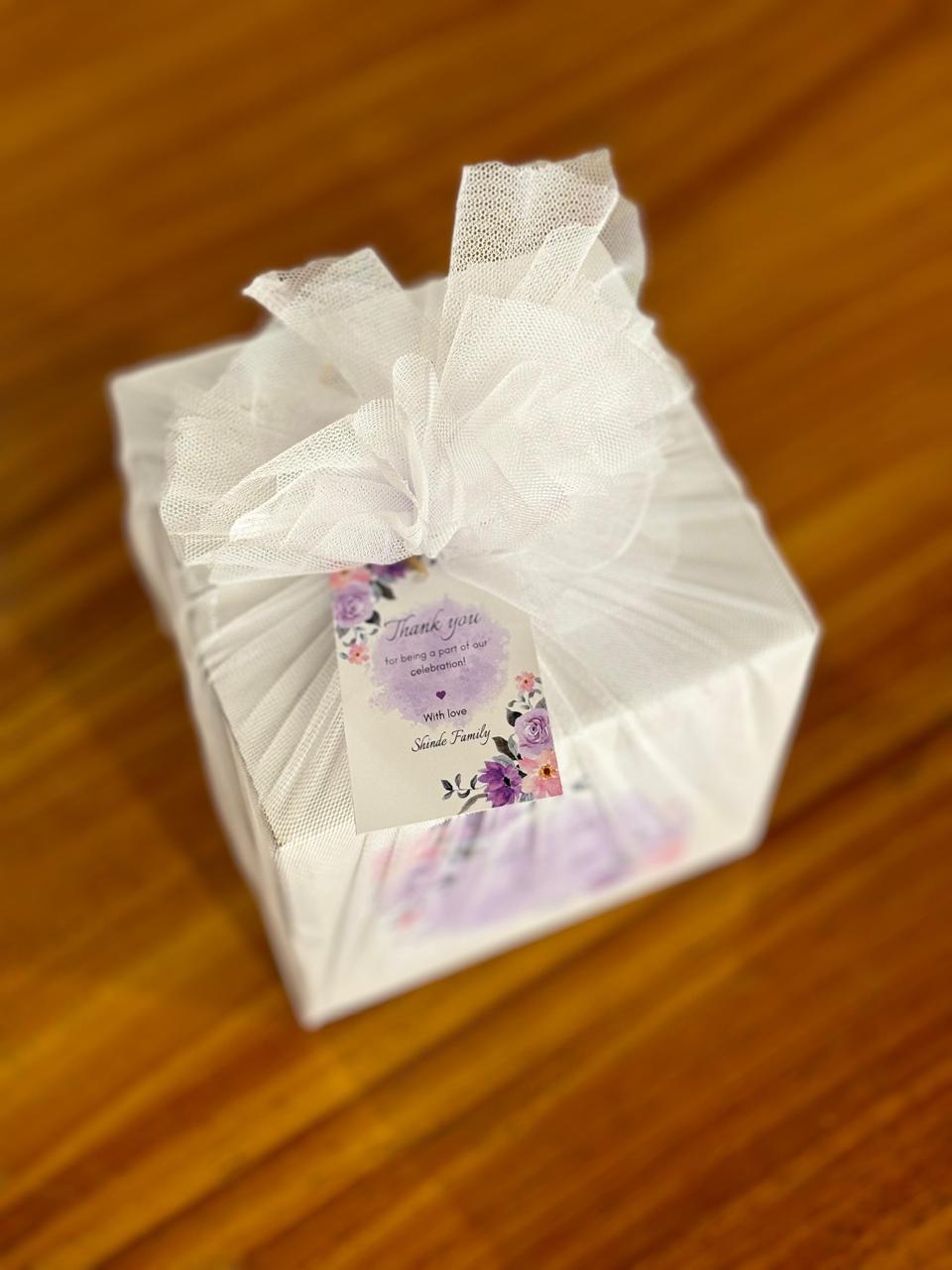 Decorative Round Jar Combo | Assorted Nuts, Shot Glass & Potpourri With Chocolate Pouch | Elegant Wedding Return Gift Under ₹500