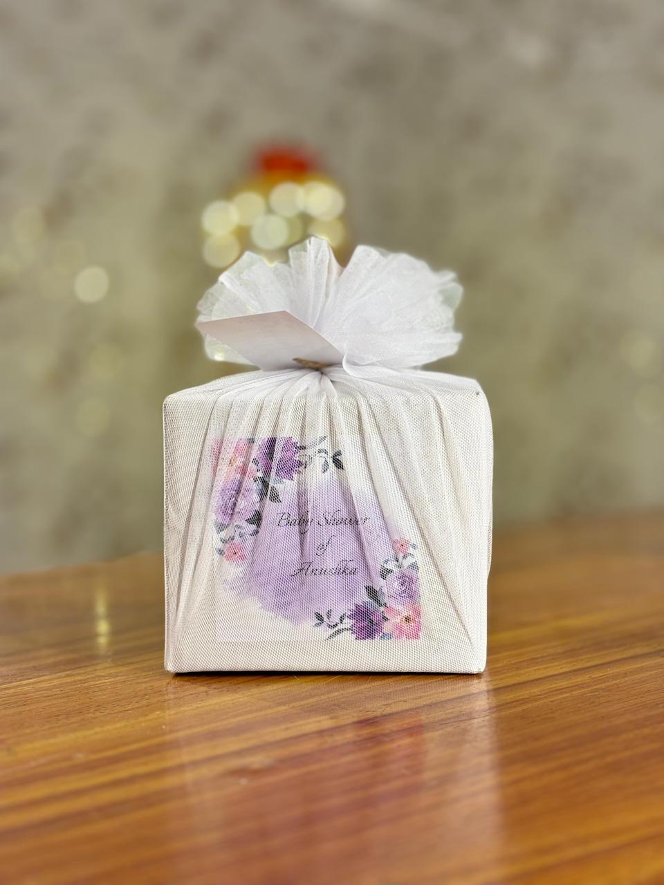 Decorative Round Jar Combo | Assorted Nuts, Shot Glass & Potpourri With Chocolate Pouch | Elegant Wedding Return Gift Under ₹500