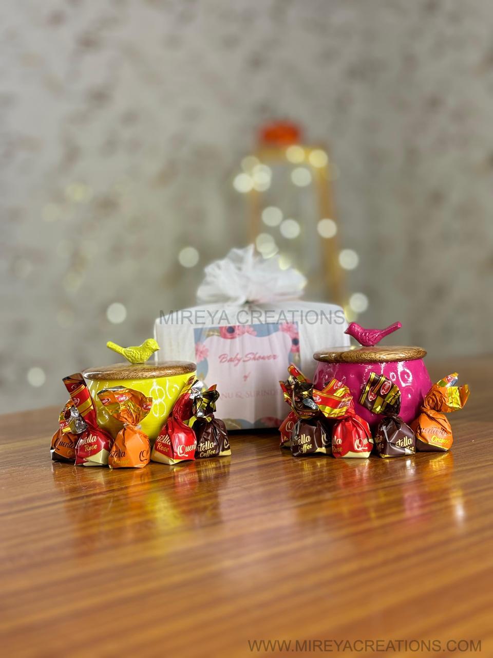 Bird Jar Return Gift | Decorative Jar With Chocolates | Wedding & Festive Favor Under ₹600