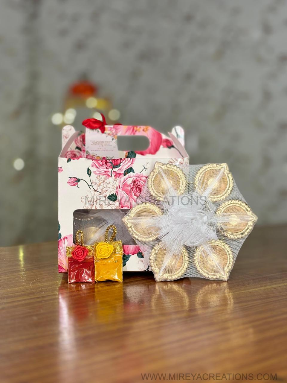 Decorative Urli Return Gift | Traditional Urli with Haldi-Kumkum | Wedding & Puja Favor Under ₹200