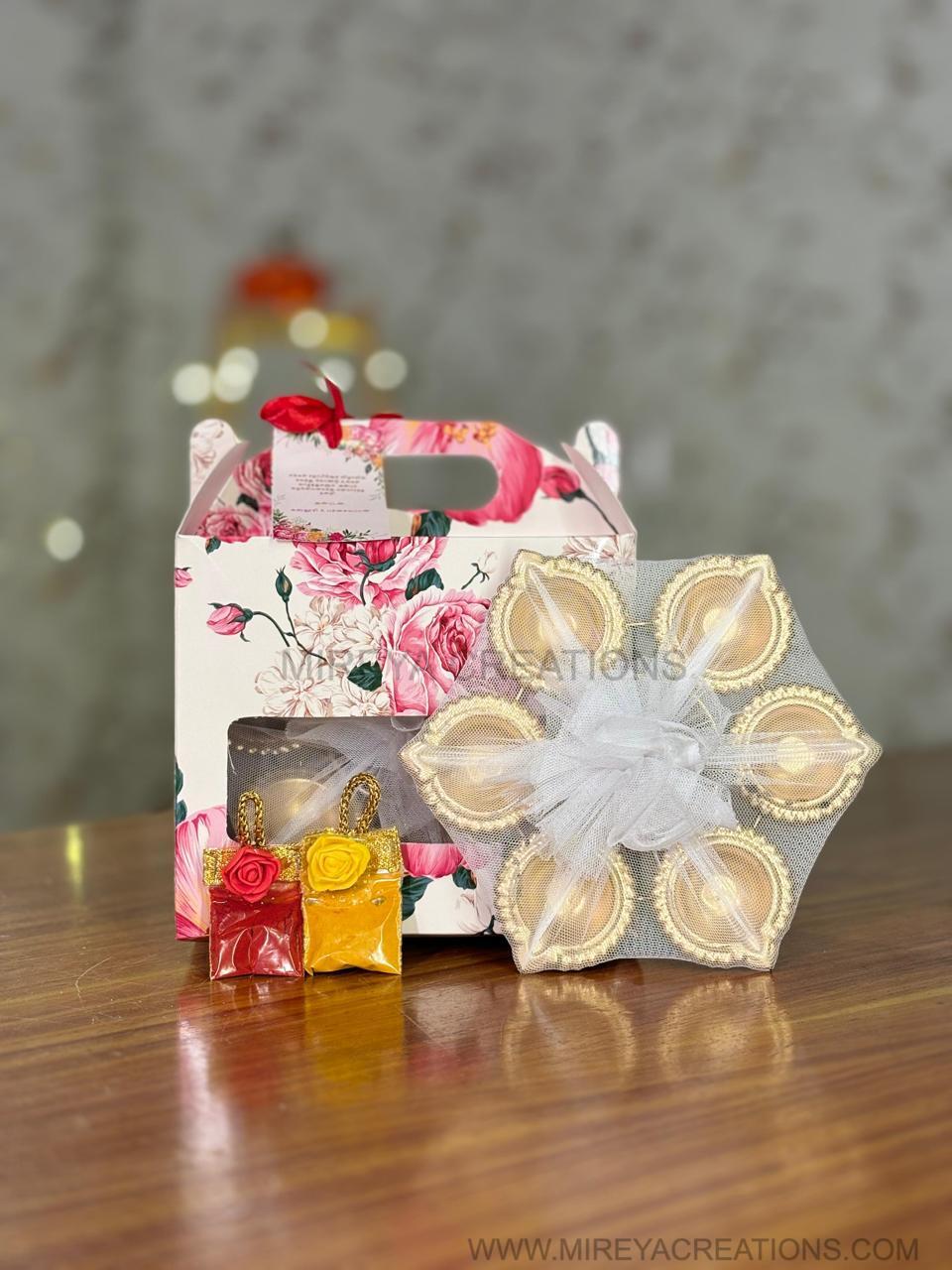 Decorative Urli Return Gift | Traditional Urli with Haldi-Kumkum | Wedding & Puja Favor Under ₹200