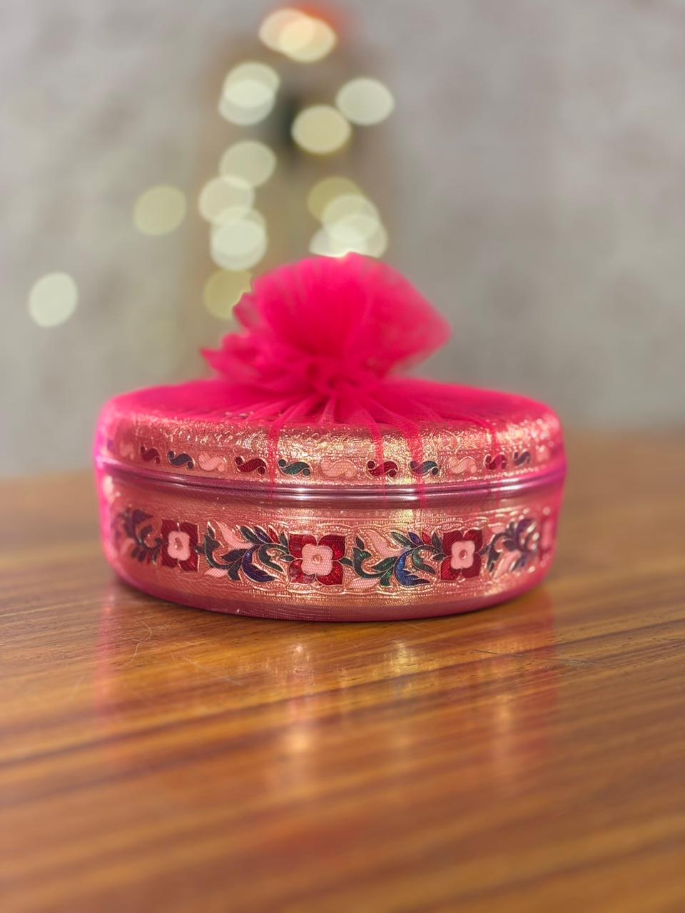 8 Inch Meenakari Box with Mixture Return Gift | Traditional Meenakari Gift Box With Namkeen Mix | Wedding & Puja Favor Under ₹500