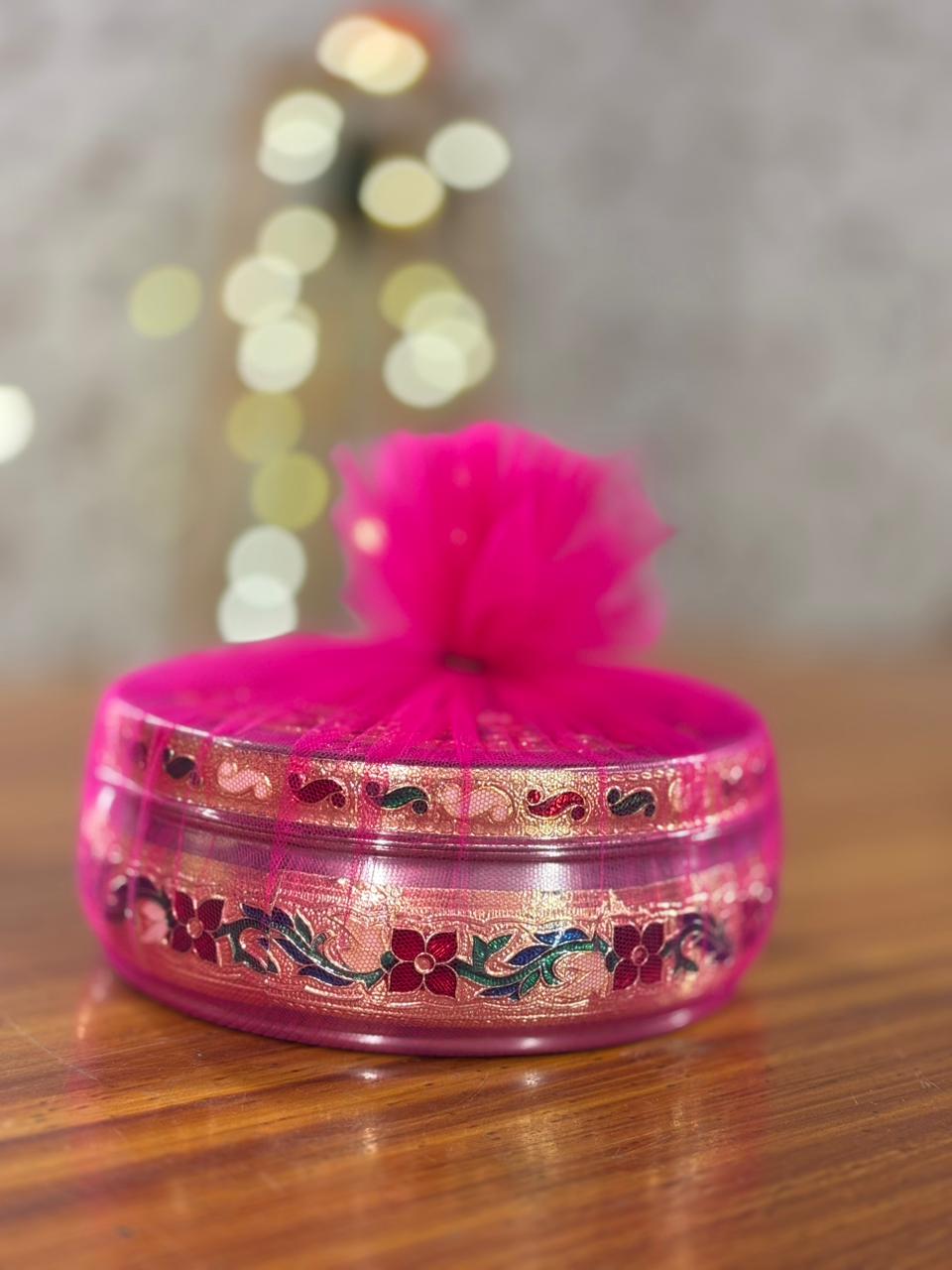 6 Inch Meenakari Box with Mixture Return Gift | Traditional Meenakari Box With Savory Mix | Wedding & Puja Favor Under ₹500