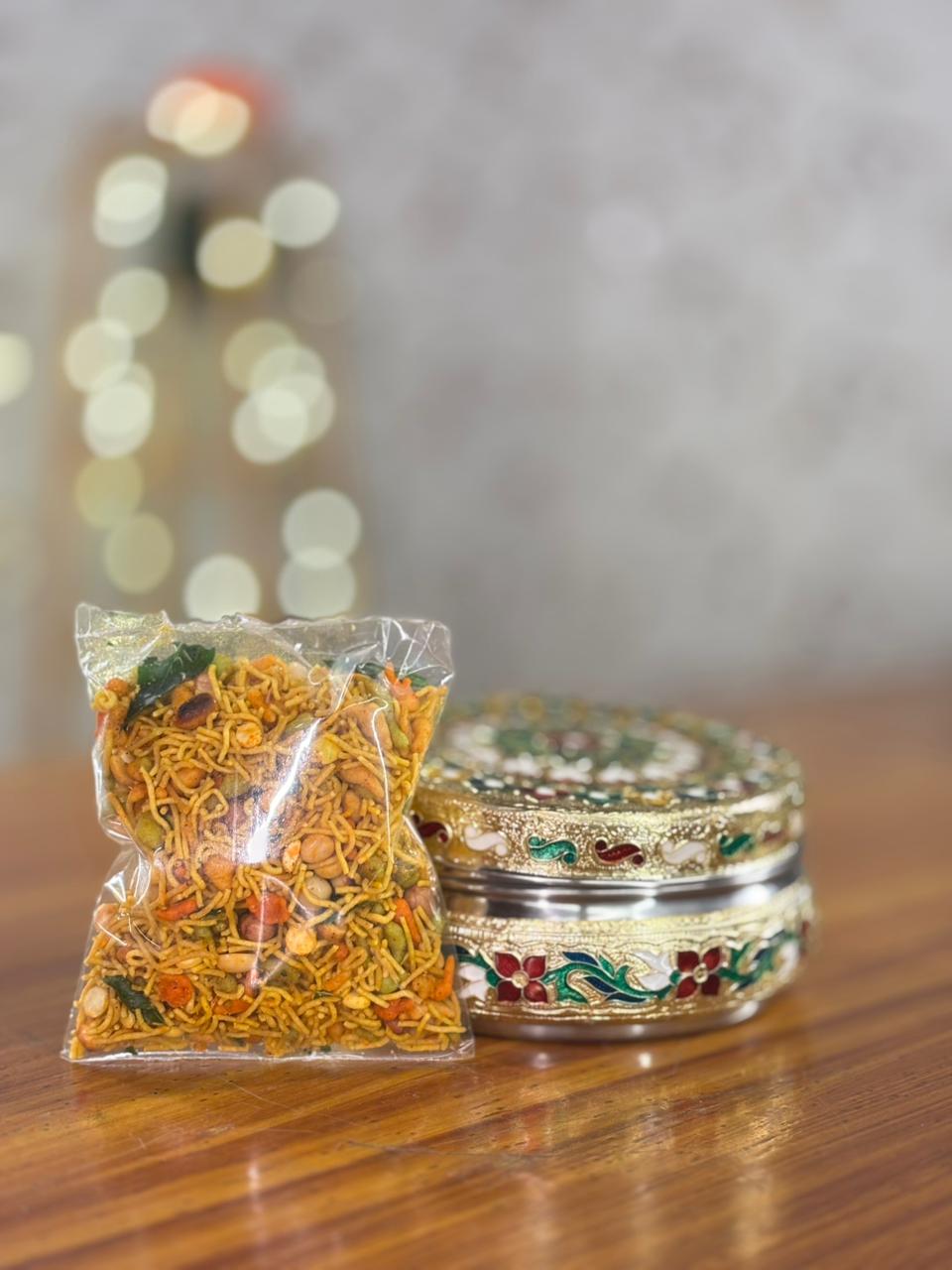 4 Inch Meenakari Box Return Gift | Decorative Meenakari Box With Mixture | Wedding & Party Favor Under ₹200