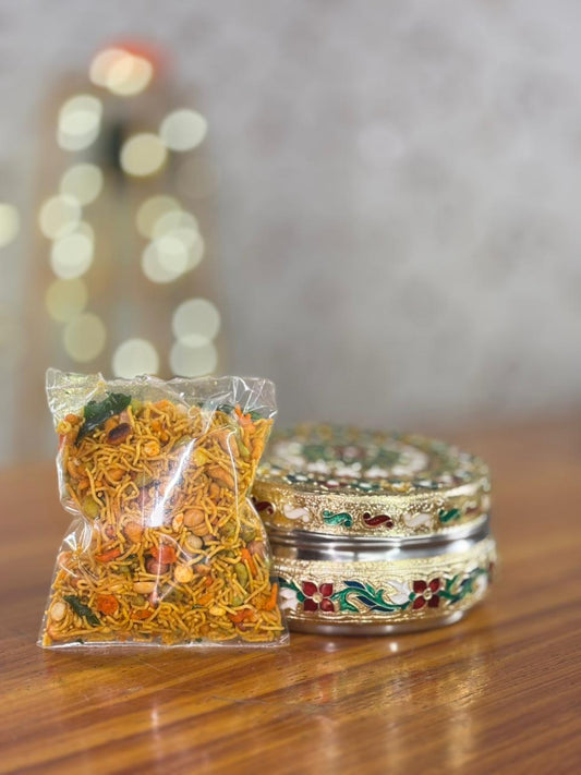 4 Inch Meenakari Box Return Gift | Decorative Meenakari Box With Mixture | Wedding & Party Favor Under ₹200