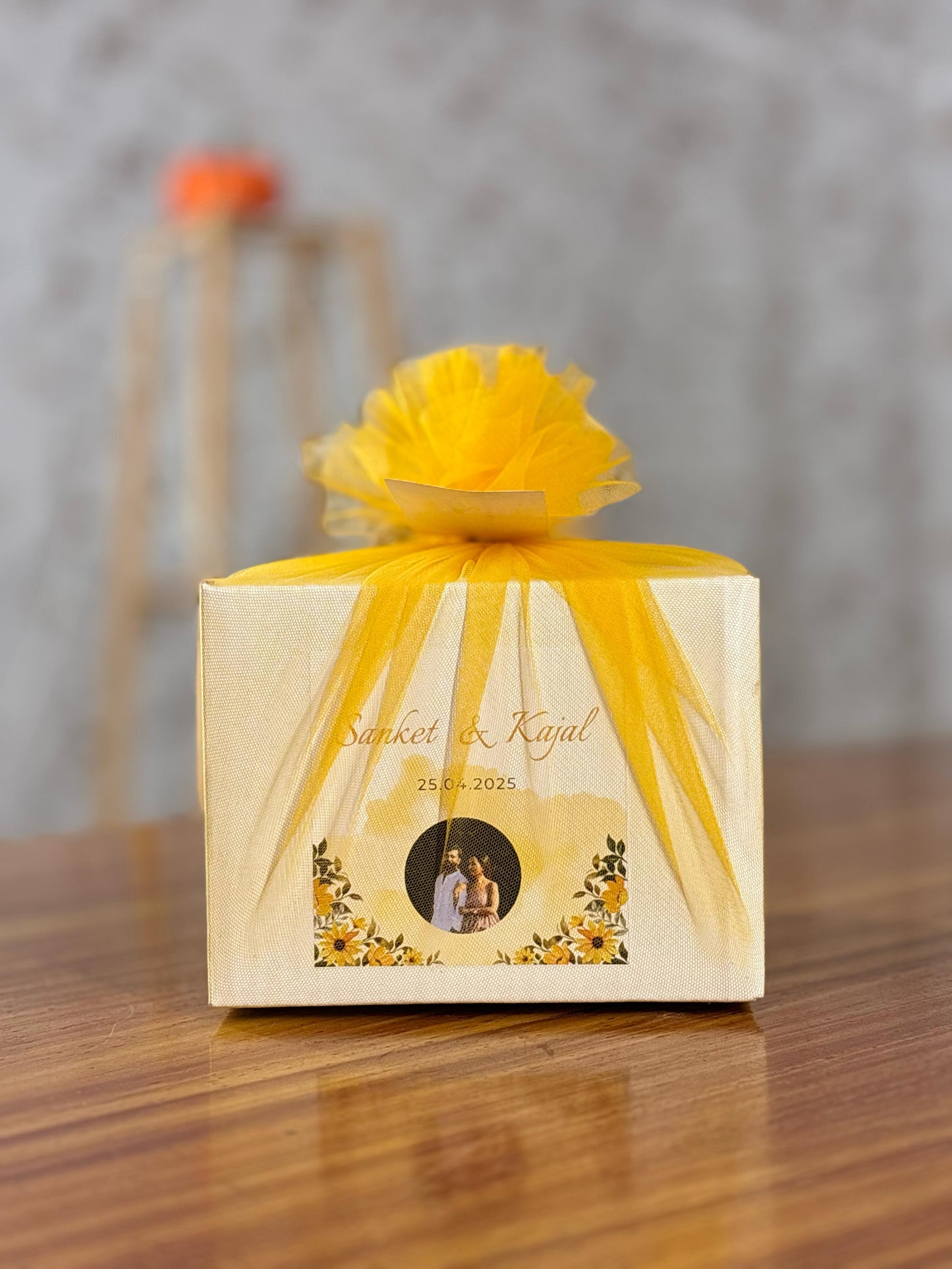 Printed Tin Candle, Potpourri Bowl, Nuts Jar & Customised Chocolate Bar | Premium Scented Candle Set | Wedding & Party Favor Under ₹600