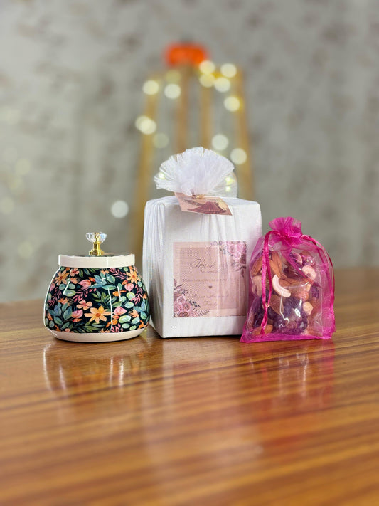 Printed Cone Jar Return Gift | Decorative Jar With Nuts | Wedding & Festive Favor Under ₹500