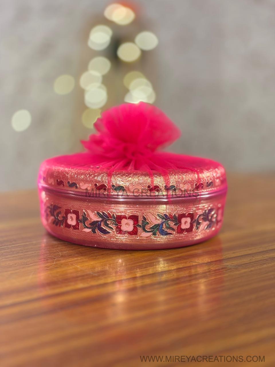 8 Inch Meenakari Box with Mixture Return Gift | Traditional Meenakari Gift Box With Namkeen Mix | Wedding & Puja Favor Under ₹500