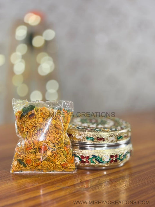 5 Inch Meenakari Box Return Gift | Decorative Meenakari Box With Mixture | Wedding & Party Favor Under ₹200