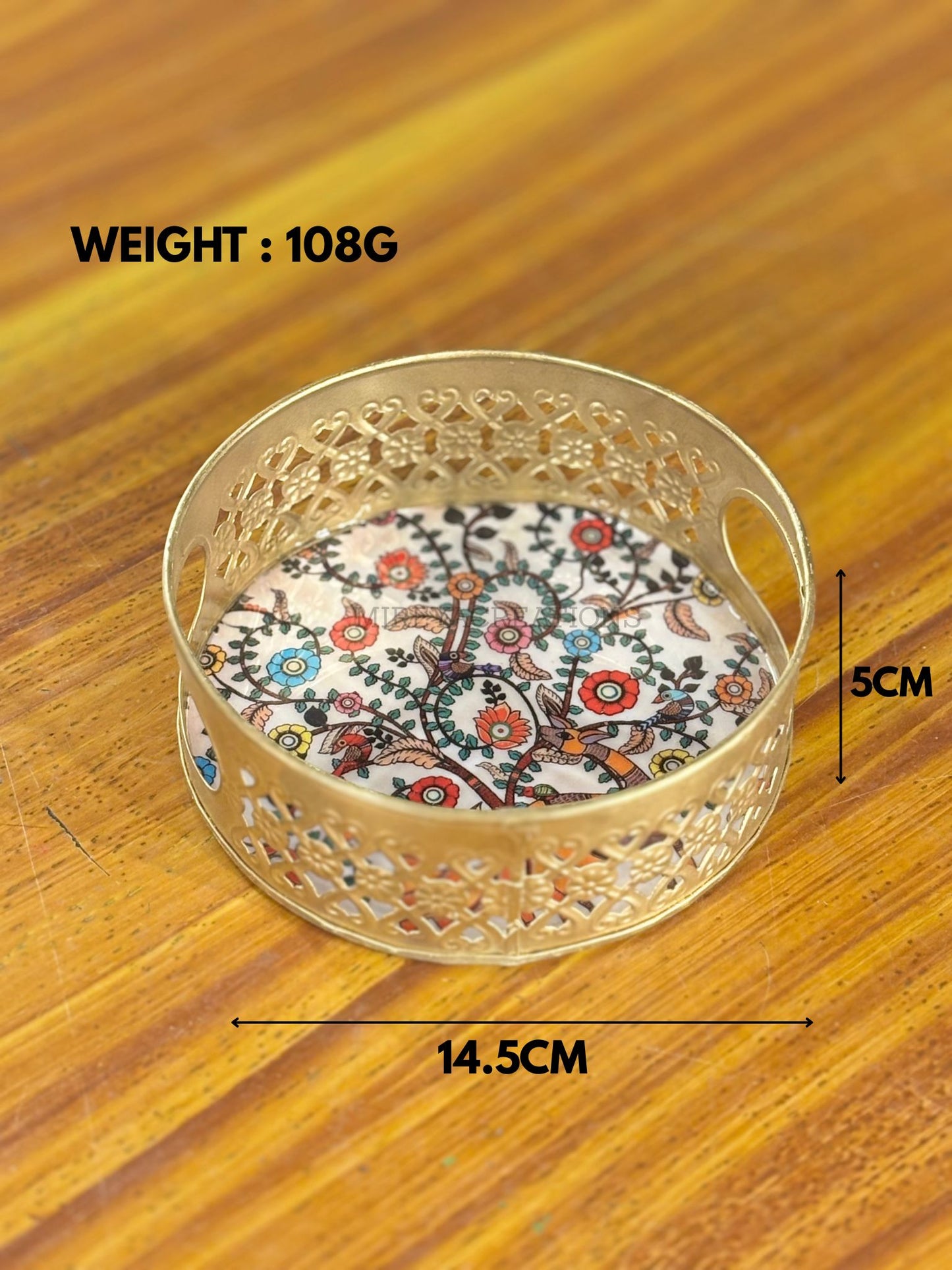Printed Round Tray with Decorative Cone Jar Return Gift | Decorative Combo Gift Under ₹500 | Wedding & Housewarming Favor