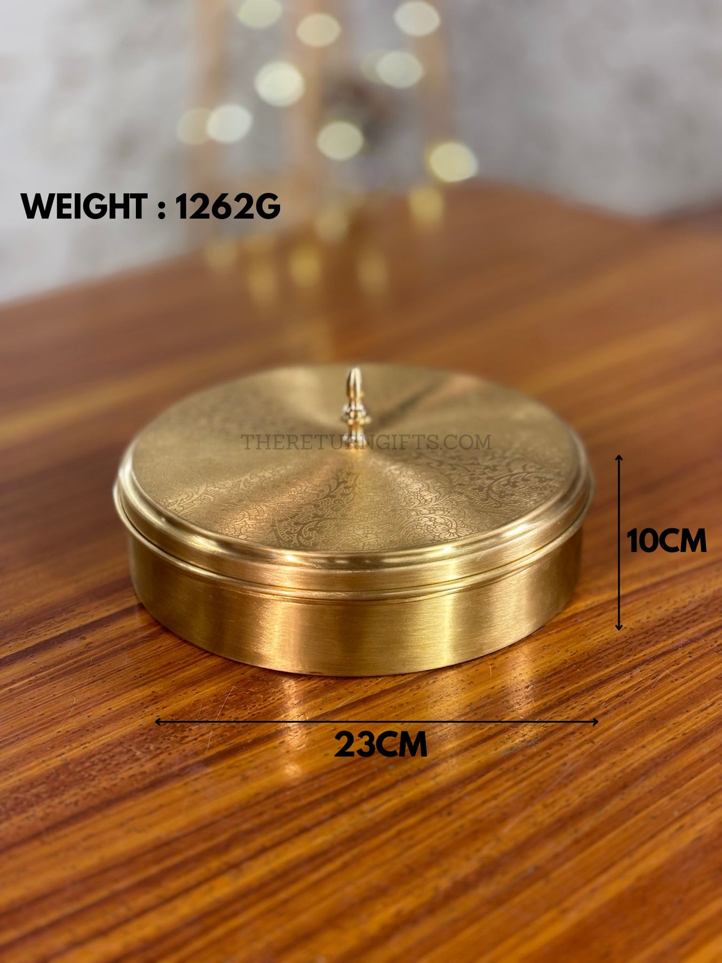 8 Inch Brass Spice Box Return Gift | Traditional Brass Masala Box | Wedding & Kitchen Favor Under ₹2500
