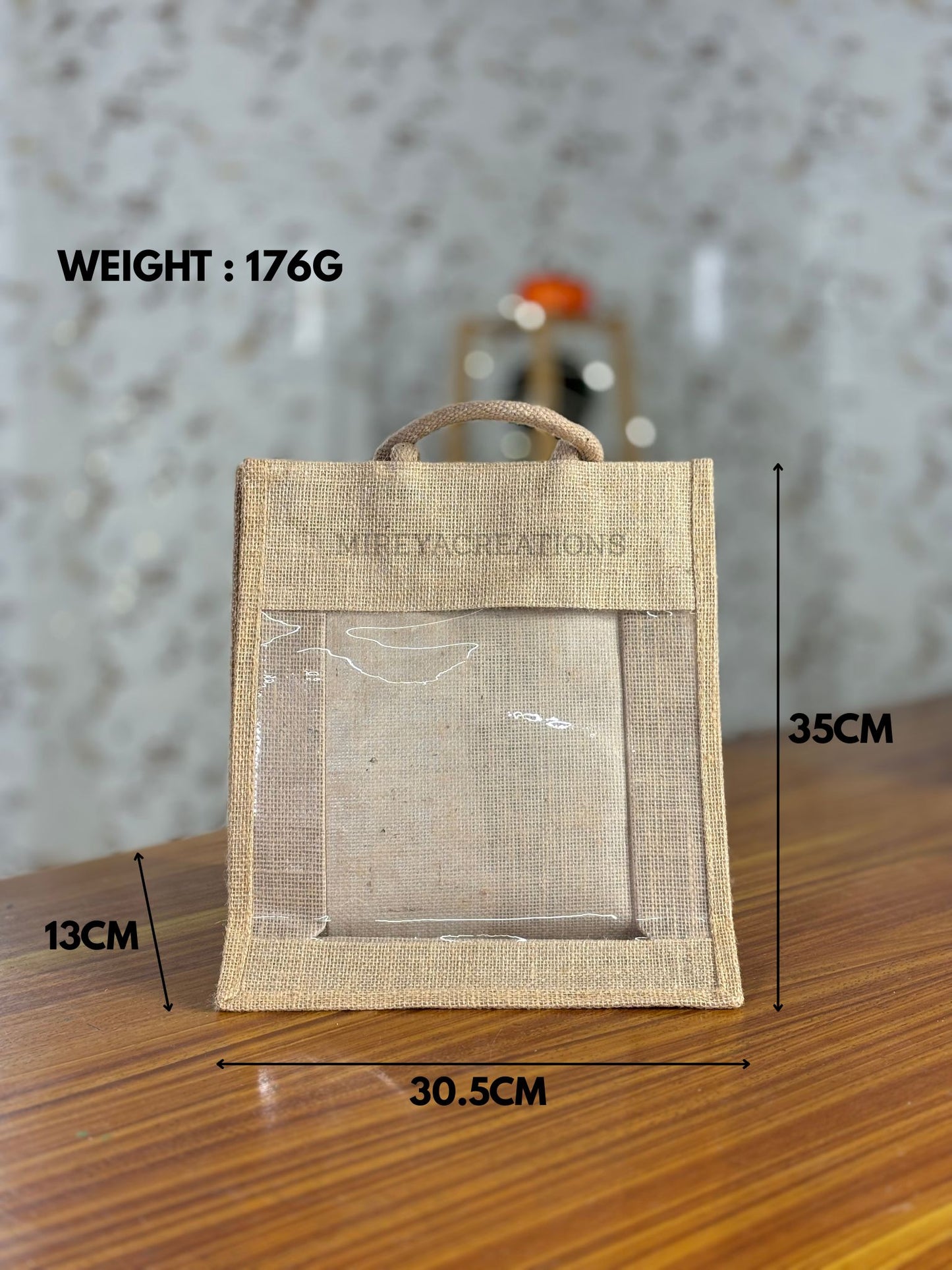 Plain Jute Bag with Transparent Window | Eco-Friendly Return Gift Bag | Wedding & Corporate Favor