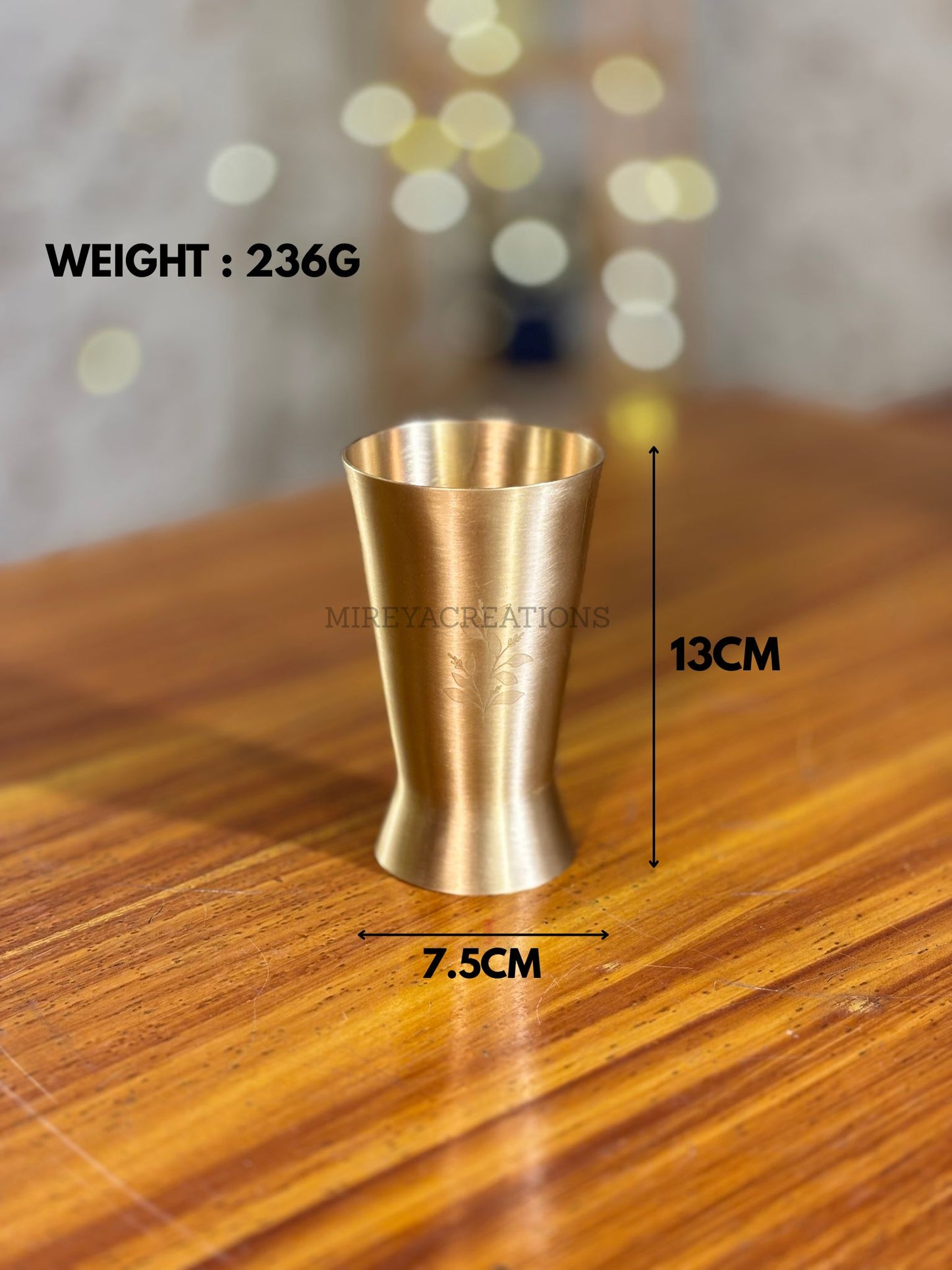 Brass Lassi Tumbler & Dabara Set Return Gift | Traditional Brass Ice-cream Bowl Gift Set in Mint Green Floral Box | Wedding & Festive Favor Under ₹3000