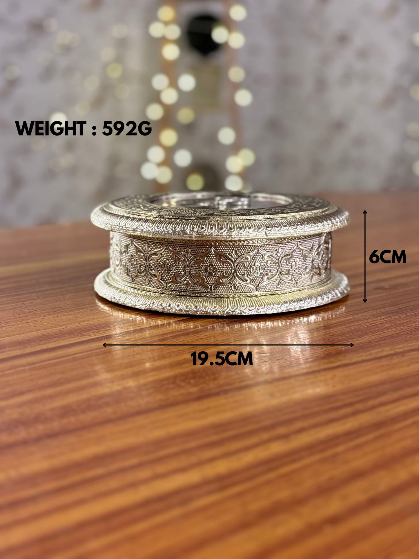 German Silver Decorative Round Box Return Gift | Traditional Silver Box Under ₹500 | Wedding & Housewarming Favor